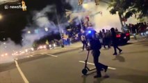 Police fire tear gas at demonstrators during Breonna Taylor protest in Atlanta