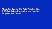 About For Books  The Acid Watcher Diet: A 28-Day Reflux Prevention and Healing Program  For Online