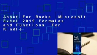 About For Books  Microsoft Excel 2019 Formulas and Functions  For Kindle