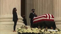 Crowds chant 'vote him out' at President Donald Trump as he pays respects to Ruth Bader Ginsburg