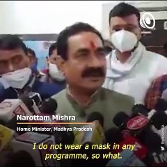 No, Mr Minister, no! MP Minister Draws Flak For Saying He Does Not Wear Masks