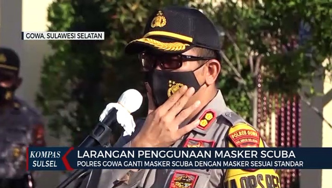 Polres Gowa Ganti Masker Scuba Dengan Masker Sesuai Standar