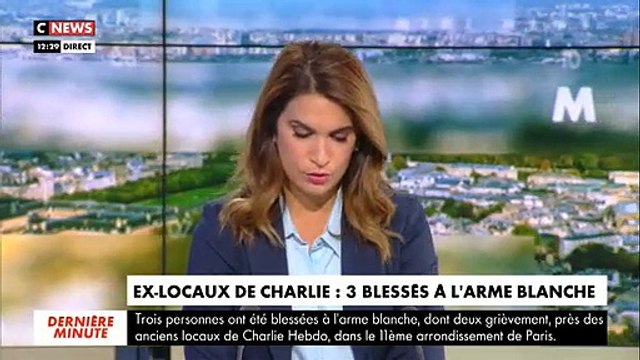 Attaque anciens locaux Charlie Hebdo: Au moins 4 blessés à la machette vers midi, dont 2 graves - Deux hommes en fuite dans Paris sont recherchés