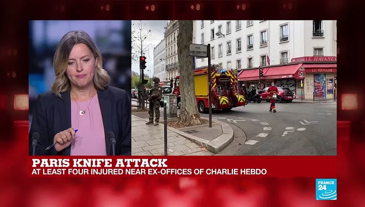 Four injured in Paris machete attack near former offices of Charlie Hebdo