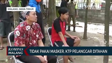 Tidak Pakai Masker, KTP Pelanggar Ditahan