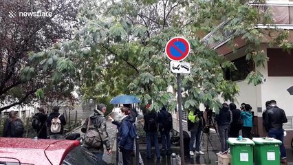 Emergency services cordon off scene of Paris knife attack