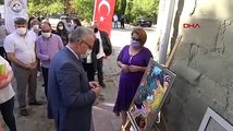 Edirne'de maskeli ve sosyal mesafeli 'uluslararası resim sergisi' açılışı