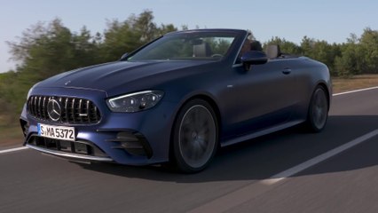 Mercedes-AMG E 53 4MATIC+ Cabriolet in Brilliant blue Driving Video