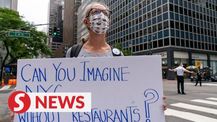 Protesters in Manhattan demand more indoor dining