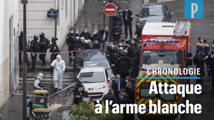 Télécharger la video: Attaque près des ex-locaux de Charlie Hebdo : 2 victimes, 2 suspects arrêtés et des blessures ravivées 