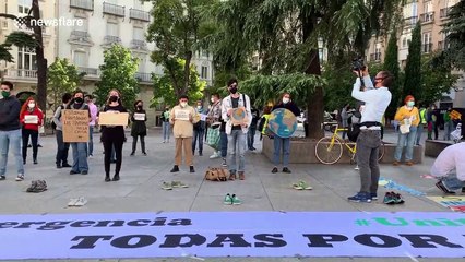 Global Climate Action Day event in Madrid draws crowd demanding action on environment