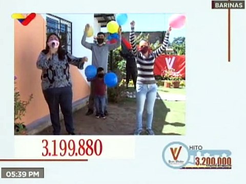 GMVV arribó esta semana al hito 3.197.377 con la entrega de nuevos hogares en Barinas