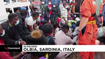 Alan Kurdi migrant rescue ship escapes rough seas and docks in Sardinia