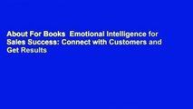 About For Books  Emotional Intelligence for Sales Success: Connect with Customers and Get Results