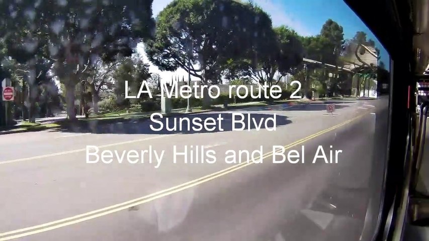 4 Beverly Hills bus ride on Sunset Blvd /Beverly Hills via Sunset Blvd en bus /Beverly Hills via Sunset Blvd en autobús /Beverly Hills via Sunset Blvd de ônibus /Beverly Hills über Sonnenuntergang blvd mit dem Bus