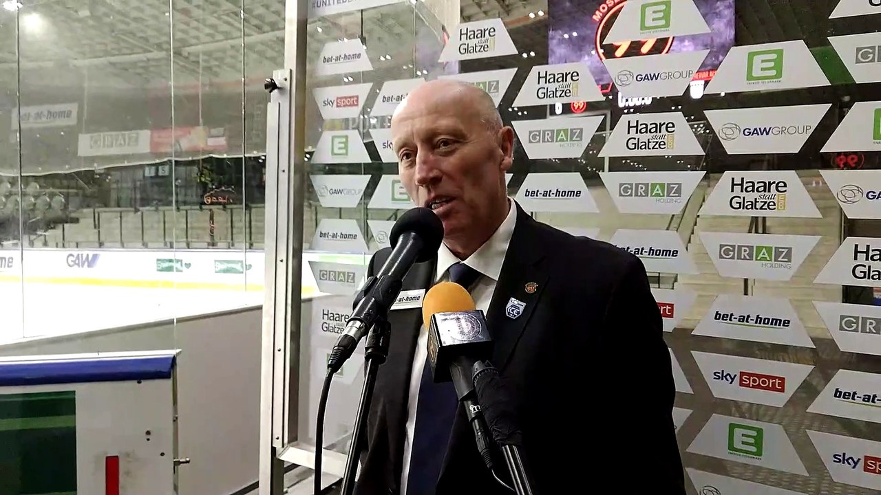 Graz99ers Headcoach Doug Mason nach dem Sieg über Fehervar