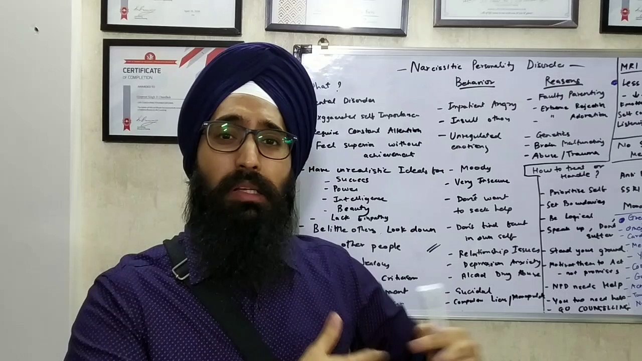 Narcissist Personality- Life Coach Counsellor Gurpreet Singh