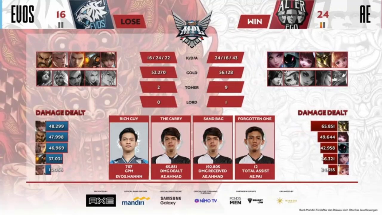 MPL-ID S6 Week 7  Alter Ego vs Evos  Match 1  MLBB