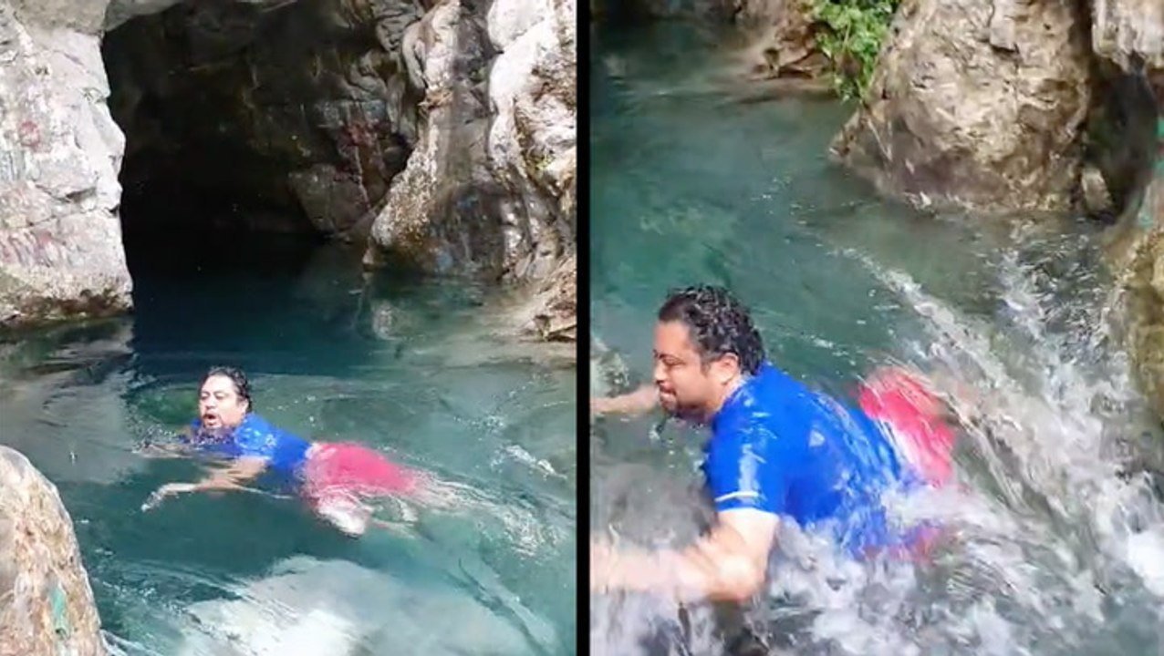 Powerful Current Sweeps Man Downstream