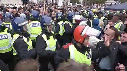Gent in cricket whites takes part in bloody and violent protest in London