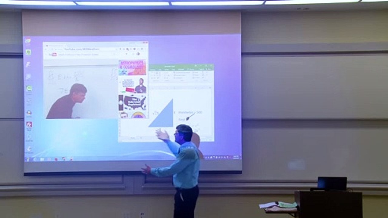 Math Professor Fixes Projector Screen (April Fools Prank)