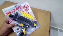 Unboxing and review of Action Bulls Eye Shooting Toy Gun with 5 Foam Bullets for Kids