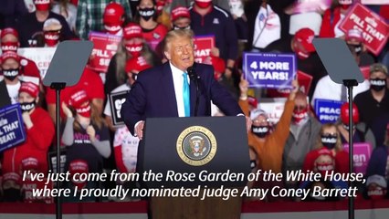 Trump holds rally after naming 'brilliant' judge to Supreme Court