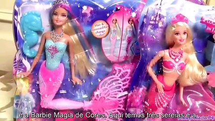 Download Video: TOYSBR Barbie Pearl Princess Lumina A Sereia das Pérolas Mermaid Ariel e Barbie Cores Mágicas