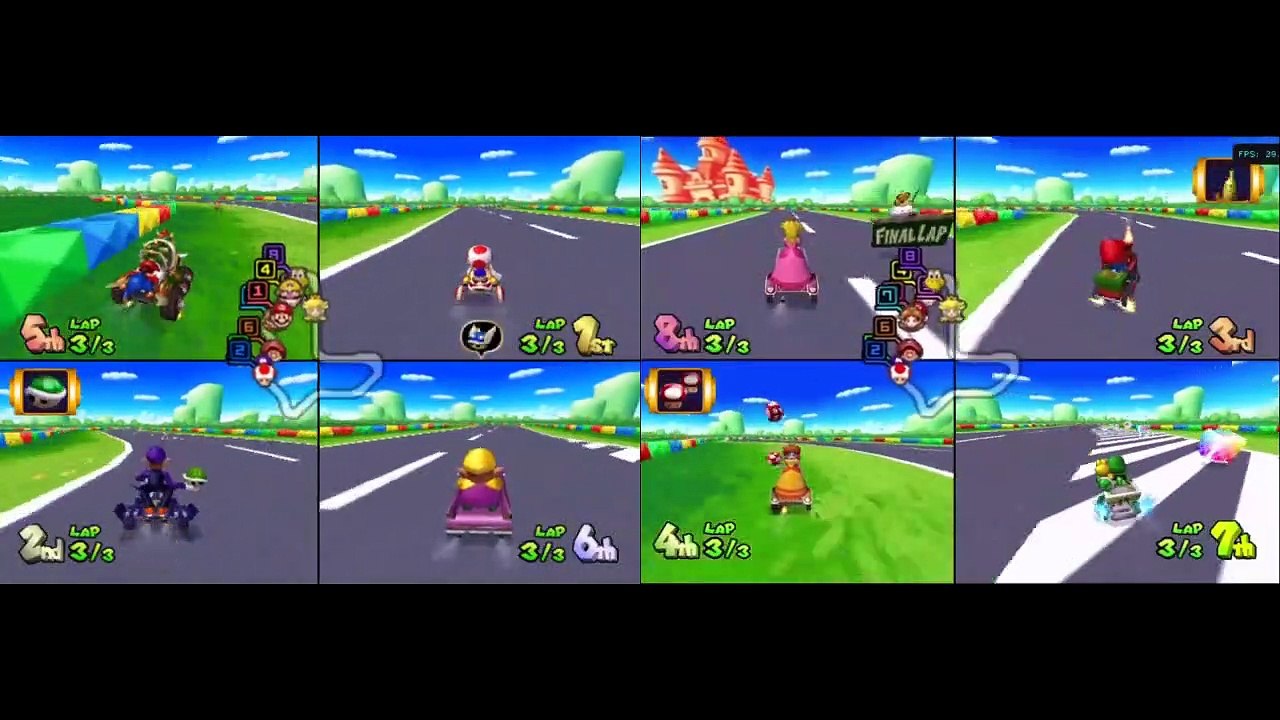Mario Kart- Double Dash - ALL-NEW CUSTOM TRACKS on 8-Player Online LAN Multiplayer