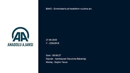 Ermenistan'a ait hedeflerin vurulma anı