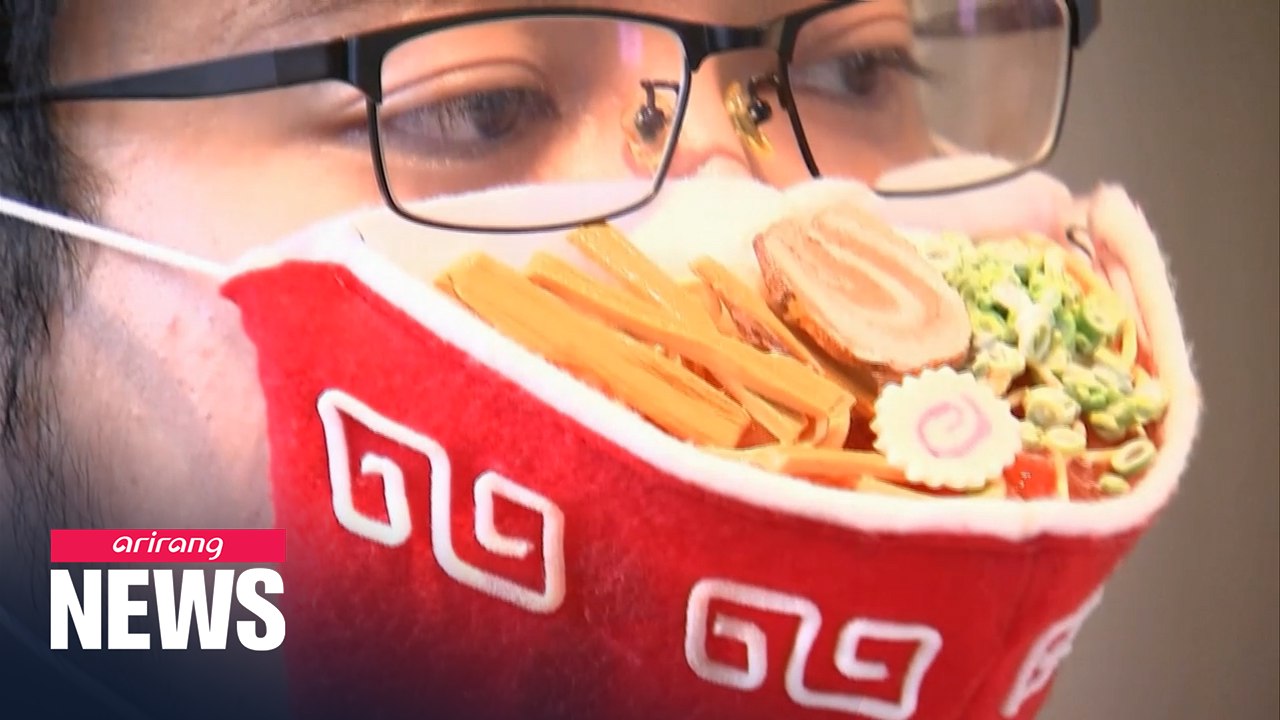 Japanese artist creates 'ramen mask' to go with fogged glasses