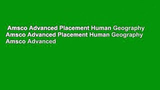 Amsco Advanced Placement Human Geography Amsco Advanced Placement Human Geography Amsco Advanced