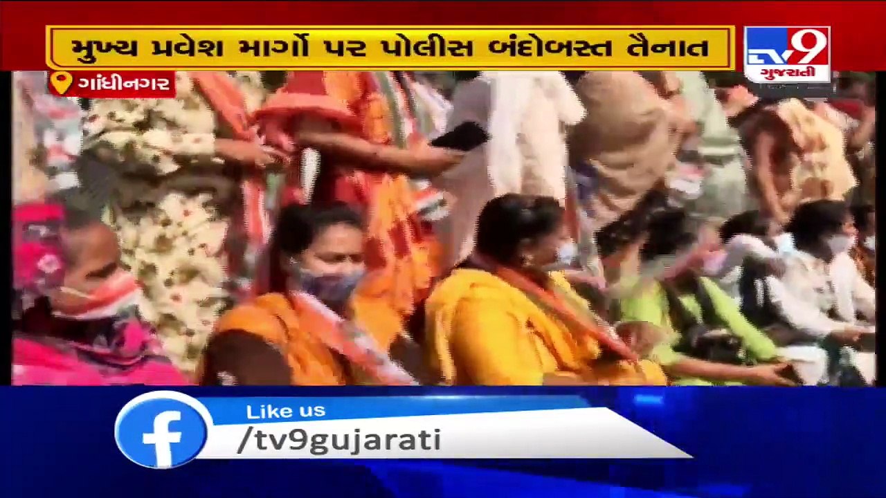 Gujarat Congress workers stage protest against Farm Bills (now laws) in Gandhinagar