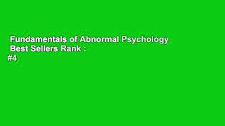 Fundamentals of Abnormal Psychology  Best Sellers Rank : #4