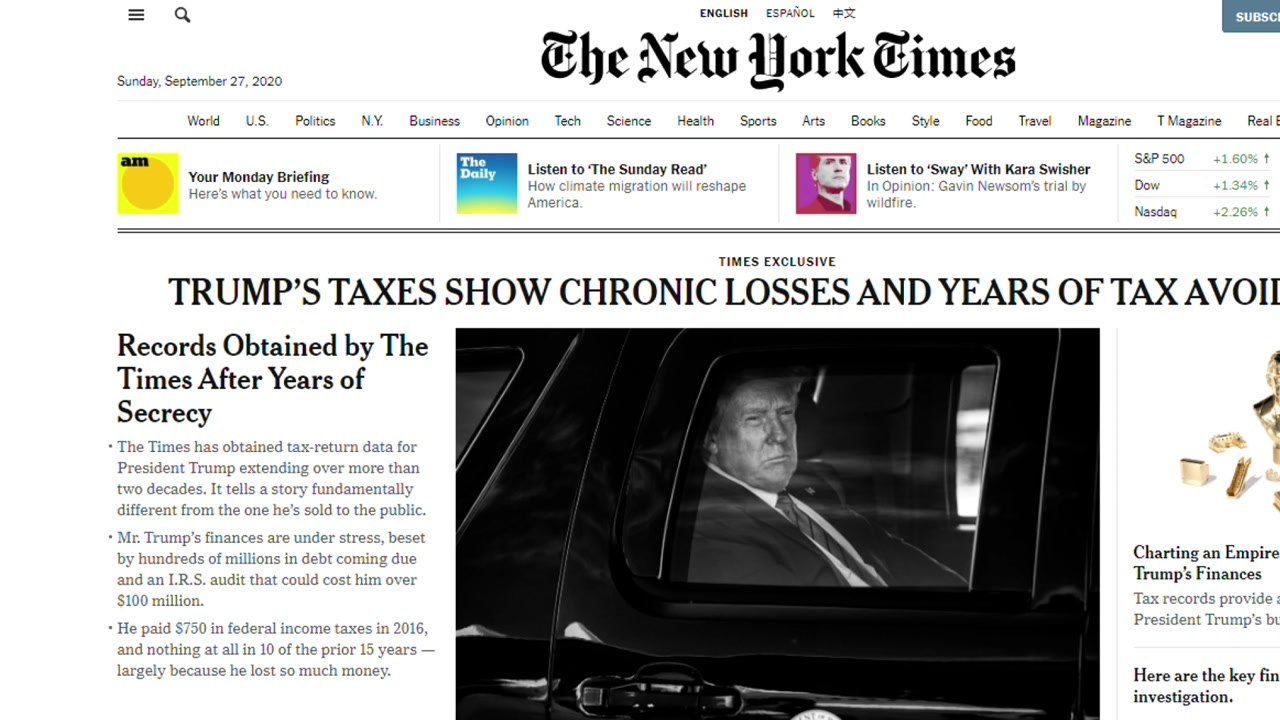 NYT "트럼프 대통령, 10년 동안 세금 안 내"...트럼프 "가짜뉴스" / YTN