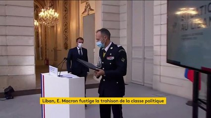 Emmanuel Macron a "honte" pour les dirigeants du Liban et le Hezbollah