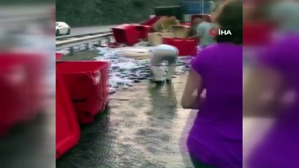 Dorse kapağı açıldı, tonlarca balık yola savruldu