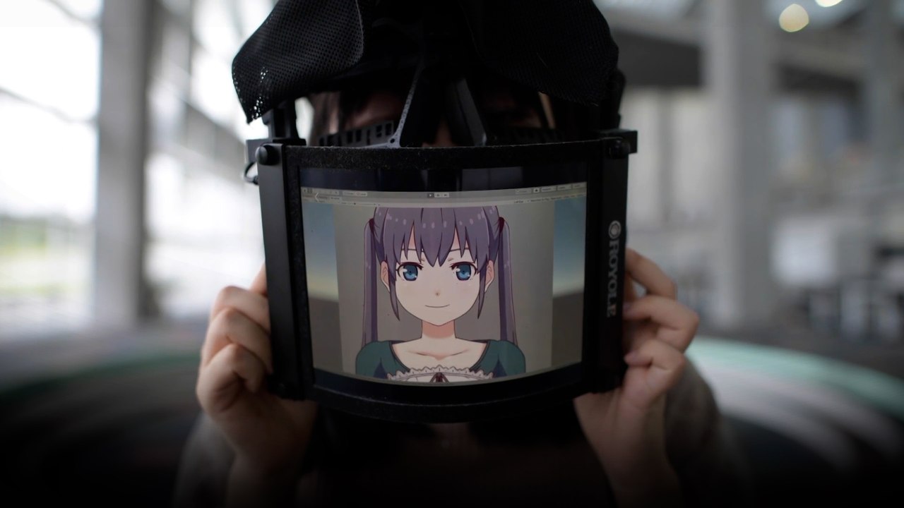 Japanese students build face mask with screen displaying wearer's face as anime avatar