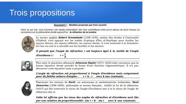 Réaliser un « diaporama commenté » pour présenter un compte-rendu de travaux pratiques : réfraction de la lumière (vidéo réalisée par un professeur)