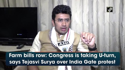 Farm Laws row: Congress is taking U-turn, says Tejasvi Surya over India Gate protest