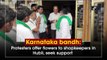 Karnataka bandh: Protesters offer flowers to shopkeepers in Hubli, seek support