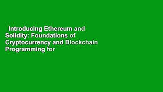 introducing ethereum and solidity pdf download