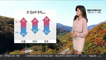 [날씨] 낮 서울 22도로 기온 풀려…큰 일교차 주의