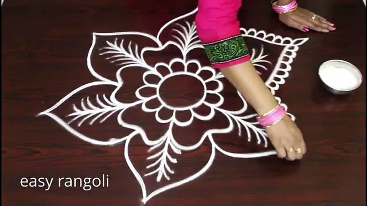 Cute rangoli kolam ,with out dots , latest small muggulu , easy ...