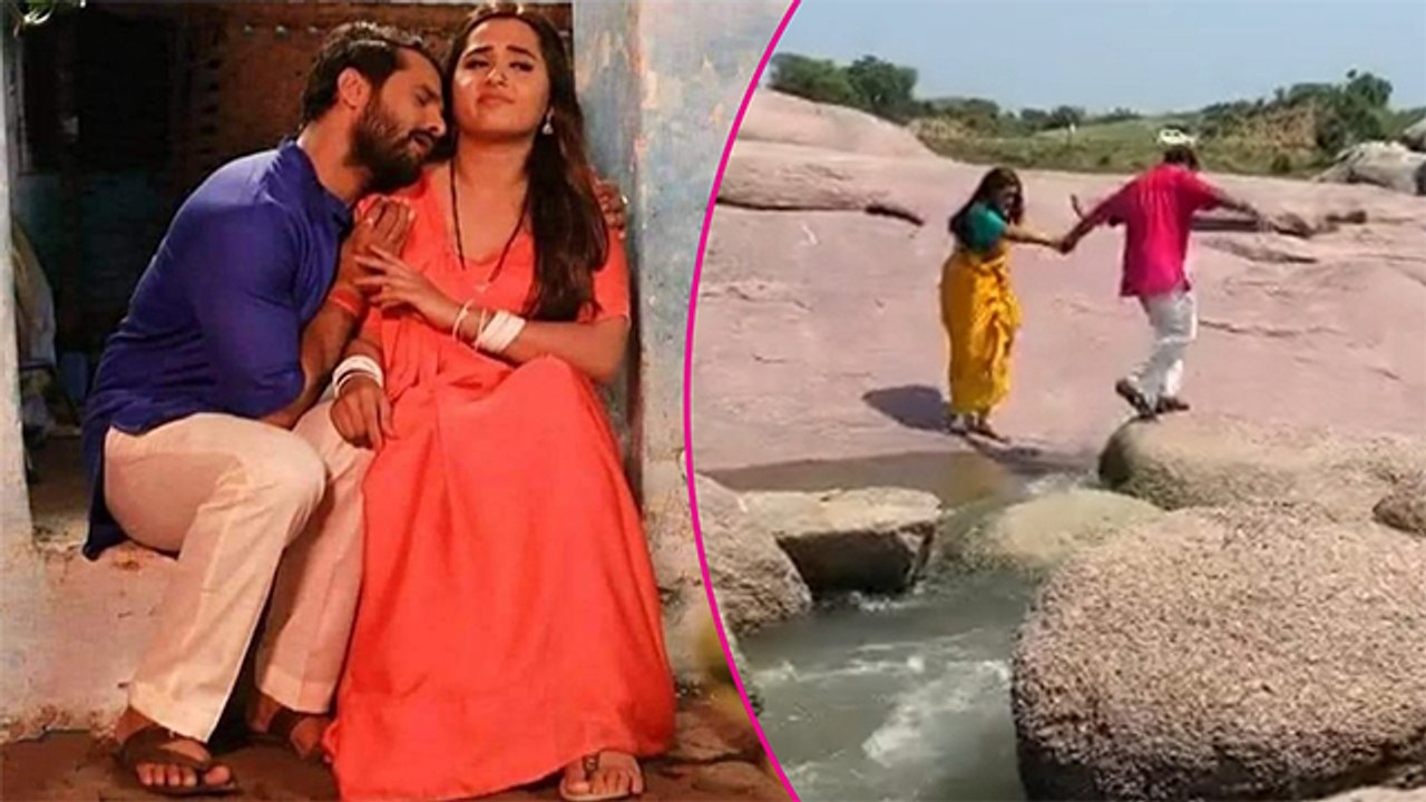 खेसारी लाल ने शूटिंग के दौरान किया काजल राघवानी की मदद,देखिये वीडियो