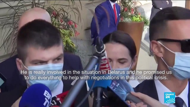 Macron vows to support Belarus people in talks with exiled opposition leader