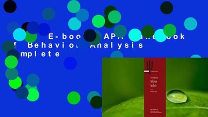 Full E-book  APA Handbook of Behavior Analysis Complete