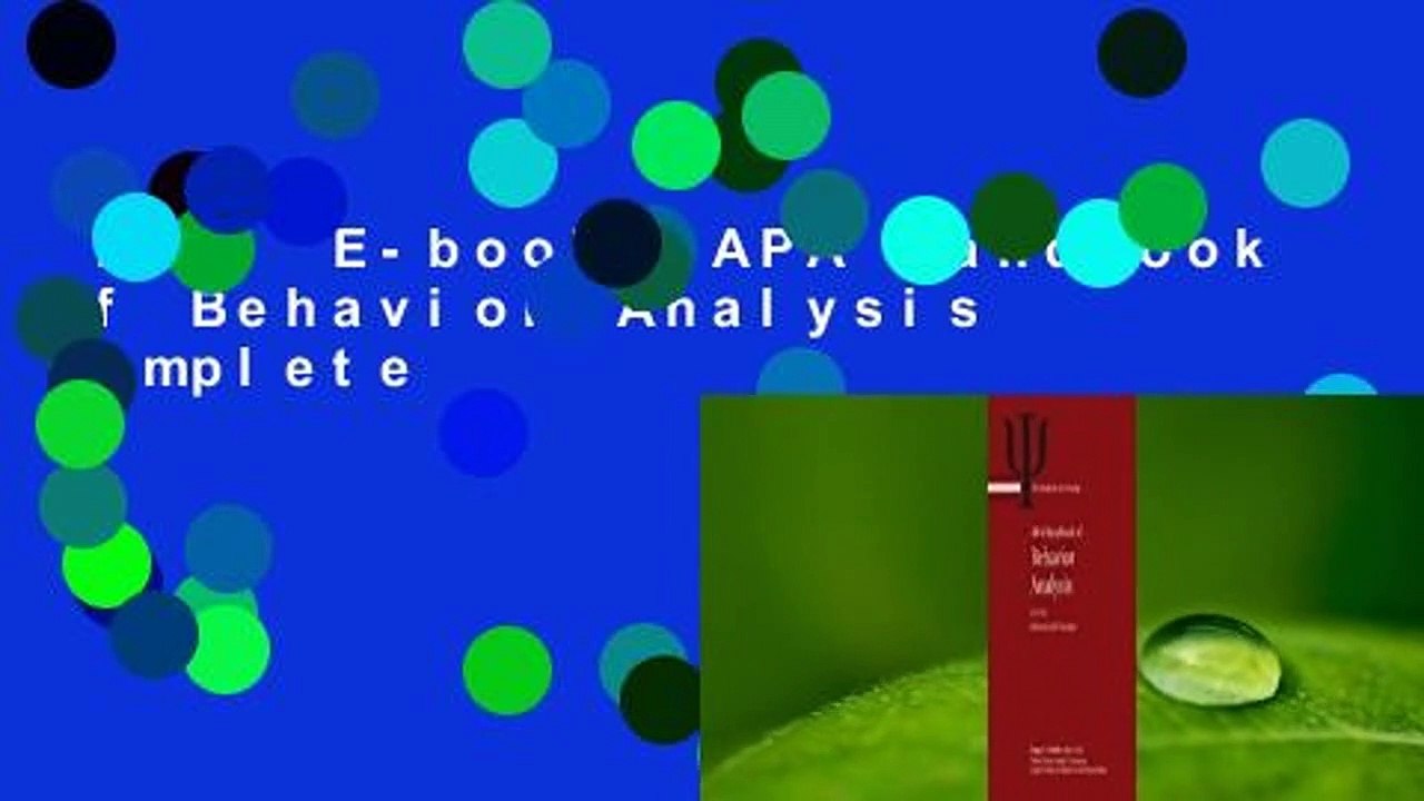 Full E-book  APA Handbook of Behavior Analysis Complete