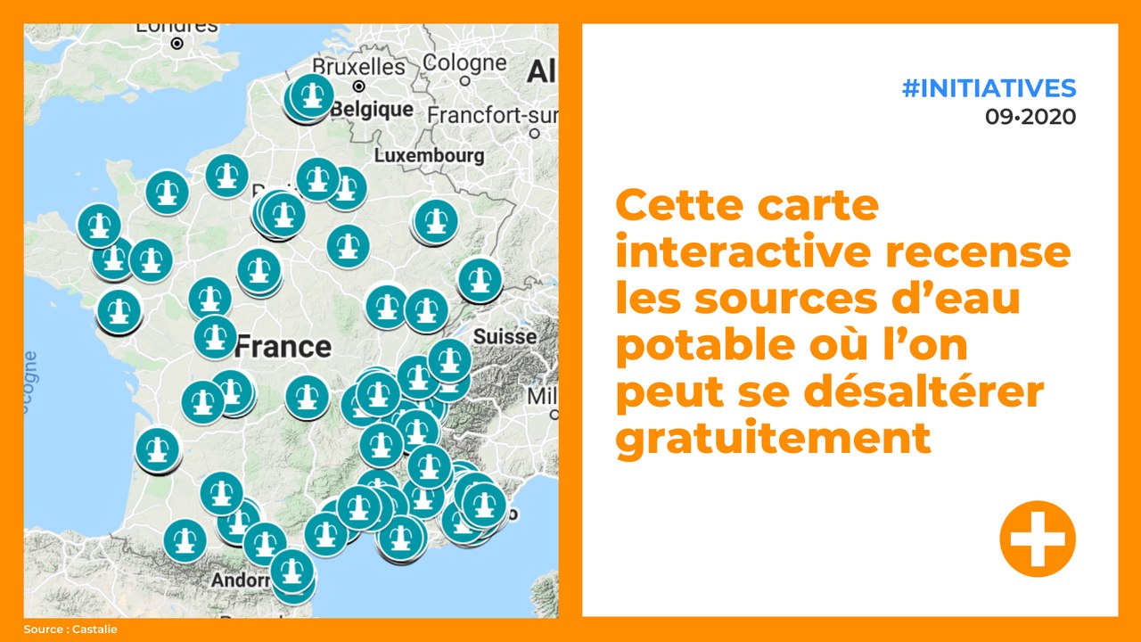 Cette carte interactive recense les sources d'eau potable où l'on peut se désaltérer gratuitement