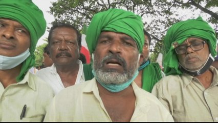 Indian farmers protest against alleged "exploitative" new laws